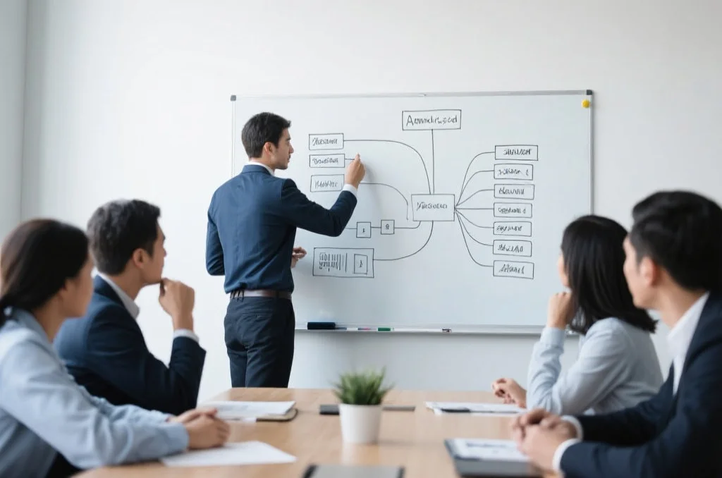 团队讨论基于数据洞察的决策